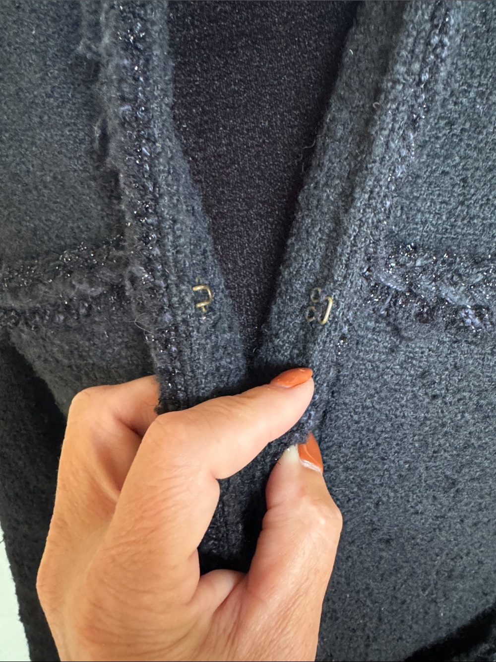 J.Crew Collection Black Bouclé Lady Coat Braided Fringe Trim Wool Blend Size 2 - Picture 8 of 15